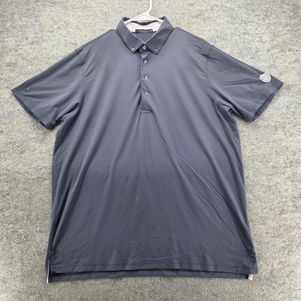 Greyson Polo Shirt Mens Extra Large Blue Performance Stretch Nylon Spandex Golf